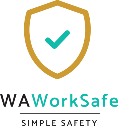 WA Work Safe logo dark stacked with tagline.
